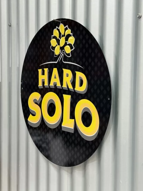 Hard Solo Round Metal Sign Heavy Duty Great For Mancave