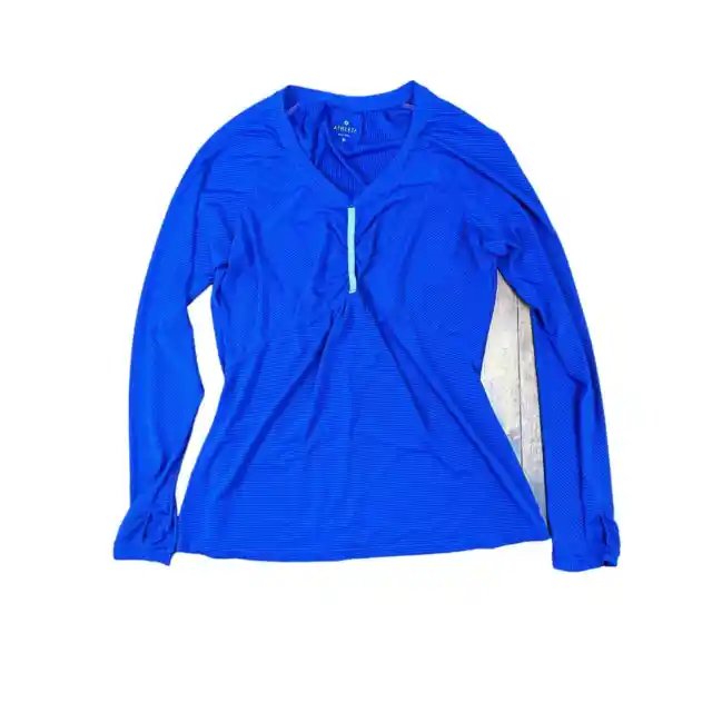 Athleta Blue Pump it Up long sleeved top size M