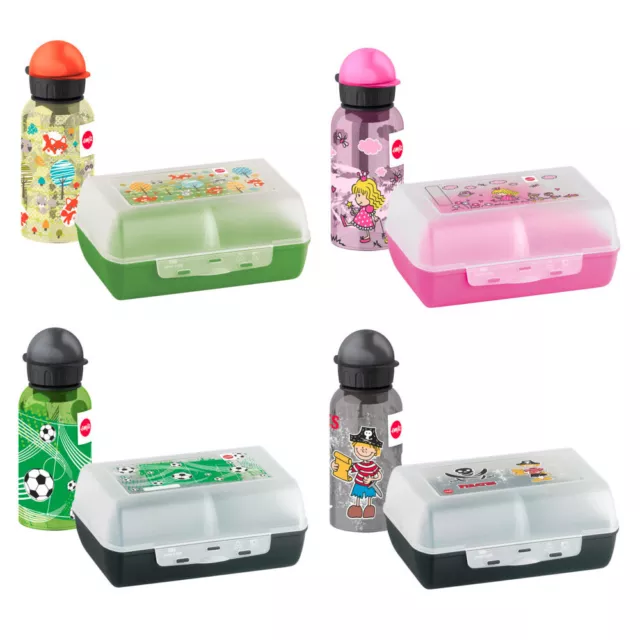 emsa KIDS Set Trinkflasche + Brotdose Schule Kindergarten für Junge Mädchen