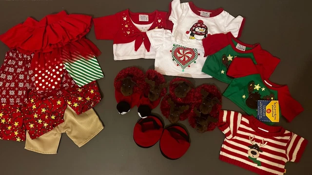 Build A Bear Christmas Outfit Bundle - Jumper, Shoes, Top & Trousers - 17 Items