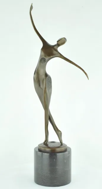 Estatua Bailarín Acróbata Moderno Estilo Art Deco Estilo Bronce sólido Firmado