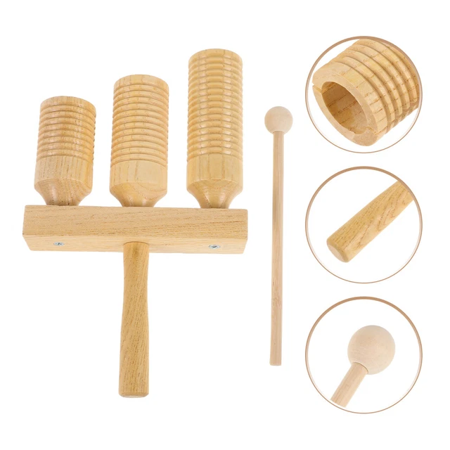 1 SET WOOD Rhythm Instruments Wooden Block Percussion Instrument With ...