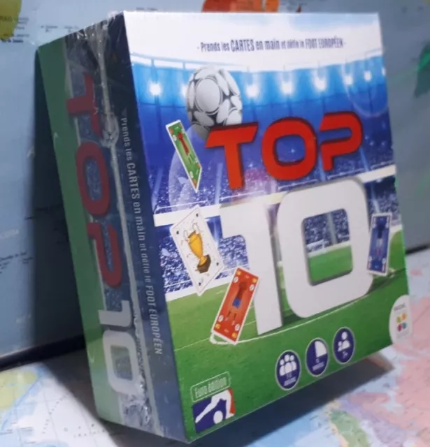 Jeu de Foot "Top 10" /jeu de carte football Européen  /Neuf scellé sous blister