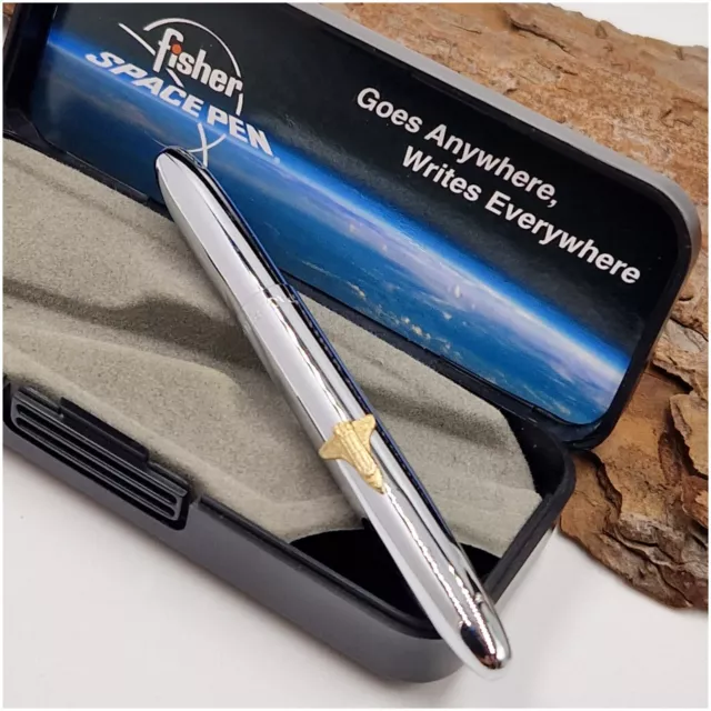 Ancien stylo roller Space-Pen By Fisher Usa + Boite Fonctionne-vintage ballpoint 3