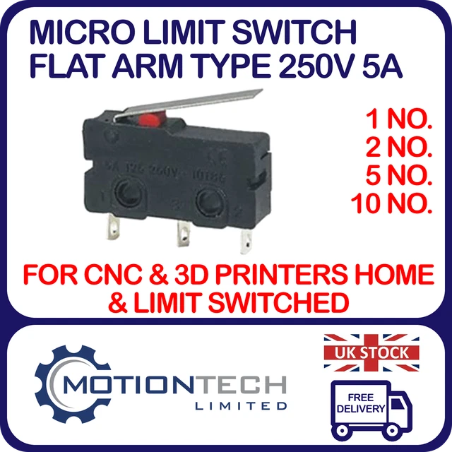 MICRO LIMIT SWITCH Flat Arm Type 125V/250V 5A N/O N/C for CNC Machine ...