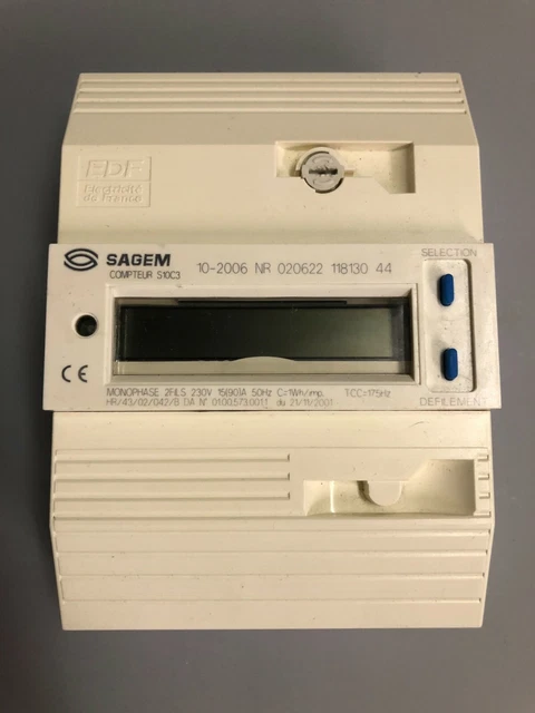 Compteur électrique Monophasé Actaris CBE – 230V – Occasion