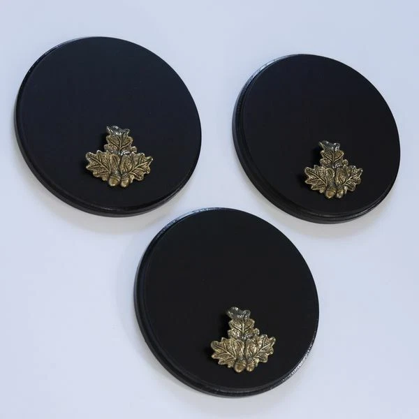 3 X Placa de Jabalí Tablero Keiler Gewaffbrett Oscuro AF17cm +3 Hoja de Roble 2