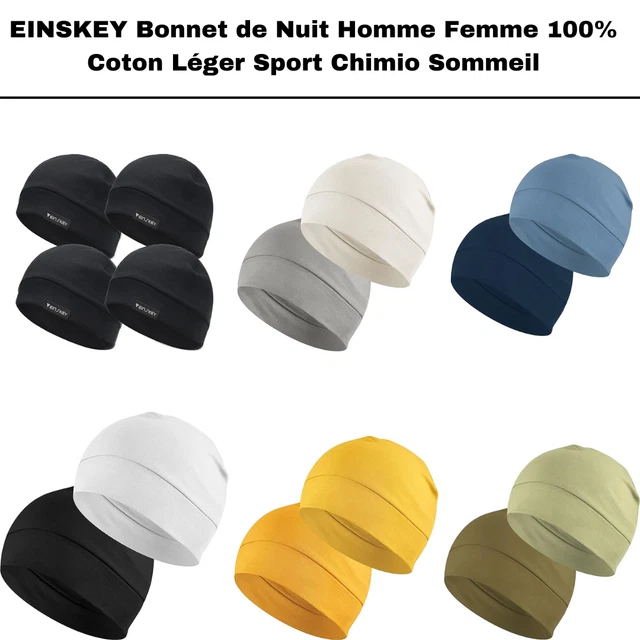 Bonnet Coton EINSKEY - Léger Et Confortable Pour Sport, Sommeil Ou Chimio - Taille Unique Homme Femme