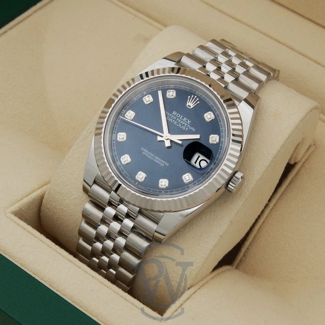 Rolex datejust top bleu
