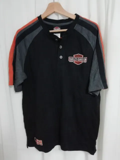 Harley Davidson Staff Issue Polo Shirt Tomahawk WI Size M Black Orange Rare