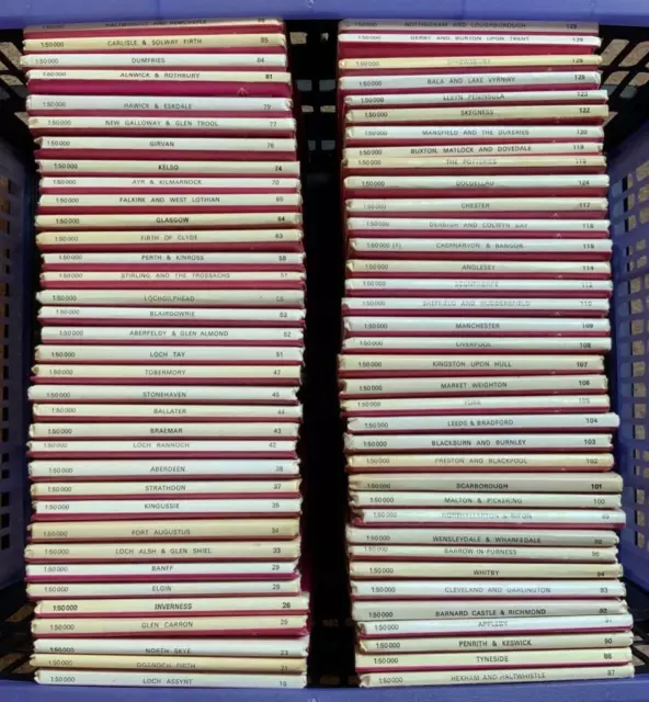 Ordnance Survey 1:50,000 (Landranger) Maps, white spines, VG, choose one or more