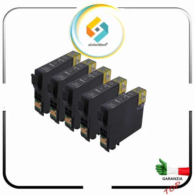 KIT 5 CARTUCCE NERE PER EPSON Expression Home XP 345 XP 432 XP 435 XP 442