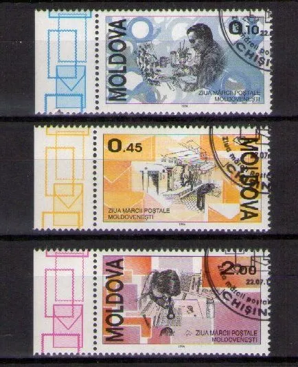 Moldawien Moldova 1994 Michel 118-120 Tag der Briefmarke Gestempelt Cancelled
