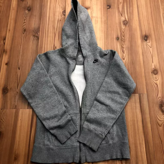 Nike Sportswear Gray Full Zip Long Sleeve Hoodie Jacket Youth Size XL