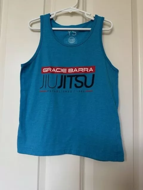 GRACIE BARRA Jiu Jitsu Sleeveless Tank T-Shirt BLUE Size Youth Small YS