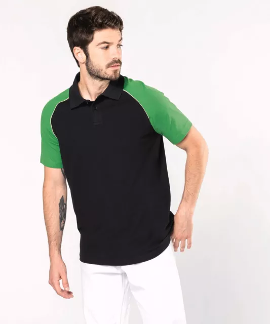 Kariban Men's Baseball Contrast Sports Polo Shirt KB226 Large (B5)