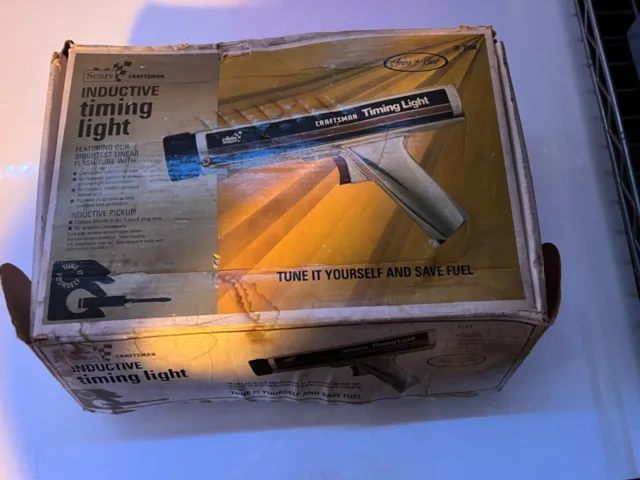New Vintage Sears Craftsman Inductive Timing Light 28-2134 Chrome With Box