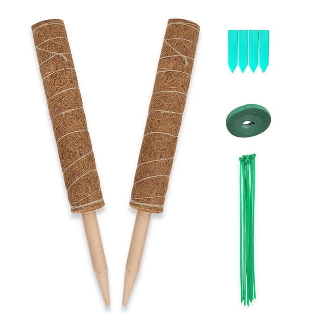 Pflanzstab Kokos Ø 4.8cm natürlicher Rankstab Kokosstab Rankhilfe 2er Set