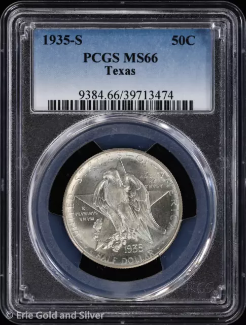 1935-S 50C Texas Commemorative Half Dollar PCGS MS 66 | Uncirculated UNC BU