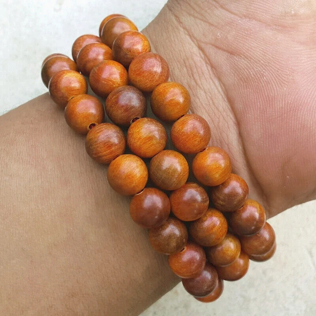 Bracciale in legno di drago sanguigno da 10 mm Raja Kayu 22 perline Agathis...