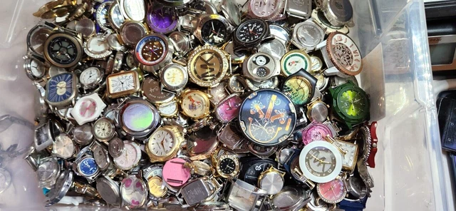 Lot Of 800 Plus Seiko & More Fashion Brand Watch Heads Untested Steampunk Art