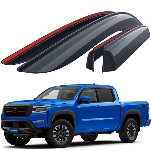 SUN RAIN VISORS Wind Rain Guards for 20222023 Nissan Frontier Crew Cab