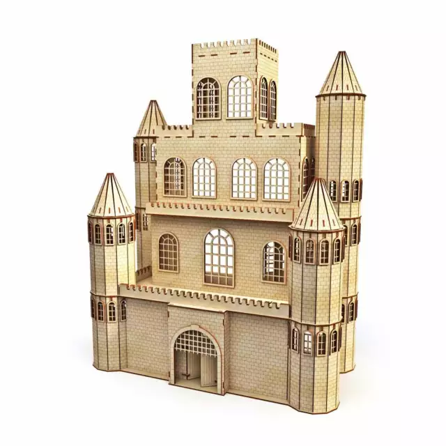 Large Castle Wooden Doll House 84cm Height Great Kids Gift Home Decor 3D Puzzle