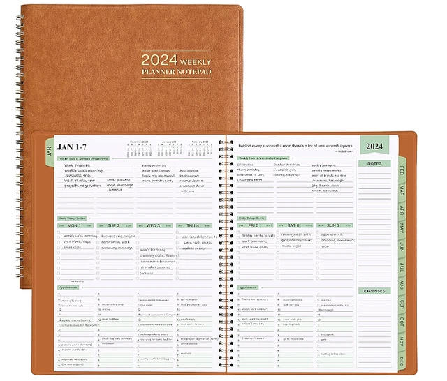 2024 PLANNER Jan. 2024 Dec. 2024 Weekly & Monthly Planner Organizer