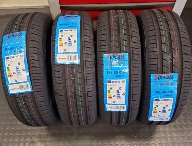 Treno Completo 4 Pneumatici Auto Superia  185/60 R15 88H Gomme Estive Dot 2023