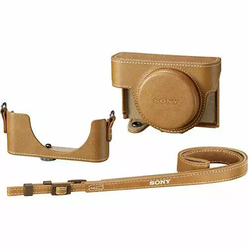 Giacca fotocamera Sony custodia in pelle per serie RX100 beige LCJ-RXK CC con tracciamento NUOVO 2