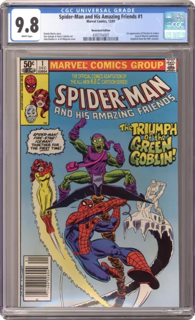 Spider-Man and His Amazing Friends 1N Newsstand Variant CGC 9.8 1981 4397754007