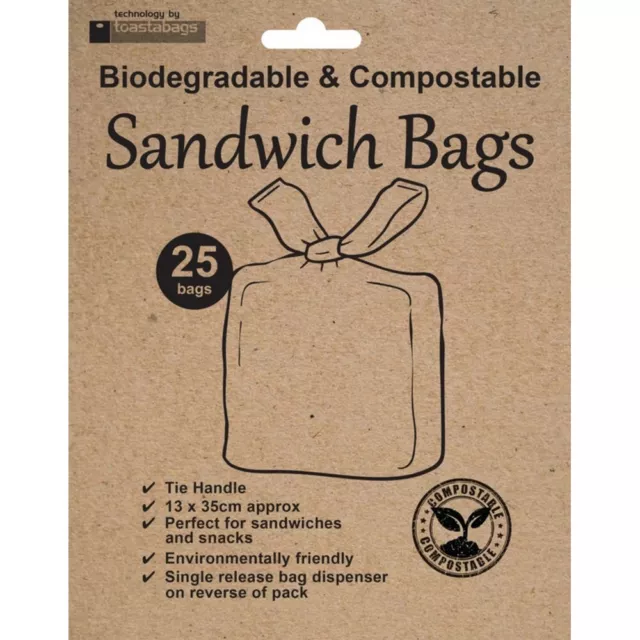 Planit  Bolsas para Bocadillos de Biodegradable  Pack de 25 (ST5306)