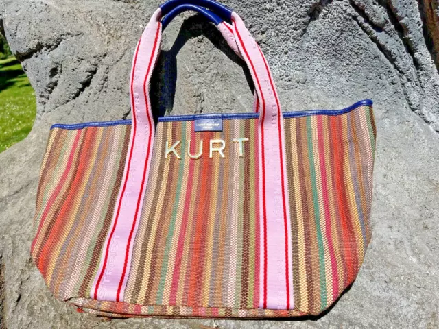 Kurt Geiger London Rainbow Pink Multi Colour Shopper Tote Shoulder Hand Bag Med