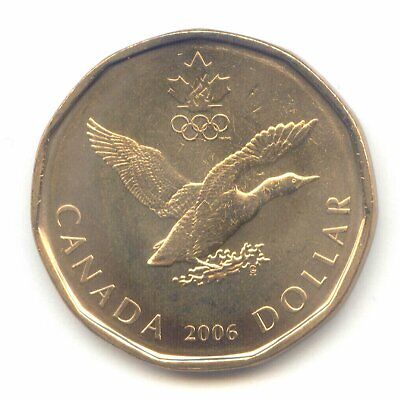 Canada 2006 Olympics UNC Lucky Loonie Canadian One Dollar $1 Exact Coin