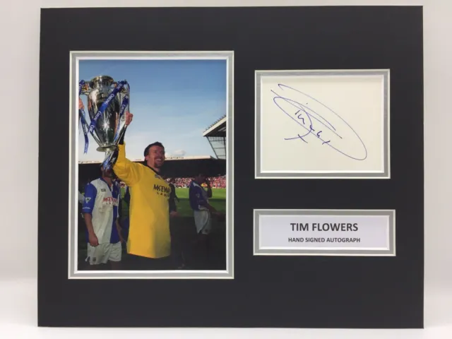 RARE Tim Flowers Blackburn Rovers Signed Photo Display + COA AUTOGRAPH