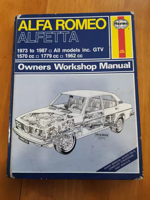 Haynes manual Alfa Romeo Alfetta 1973-1981 1570/1779/1962cc Saloon & GTV