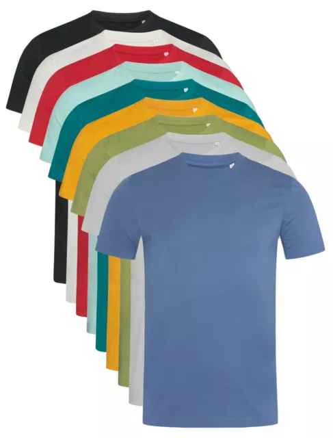 Mans Mens Plain Organic Cotton Crew Neck Short Sleeve Tee T-Shirt TShirt S-XXL