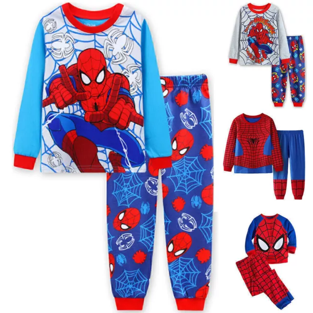 - Kinder Jungen Spiderman Pyjamas Set Langarm Top Hose Schlafanzug Nachtwäsche