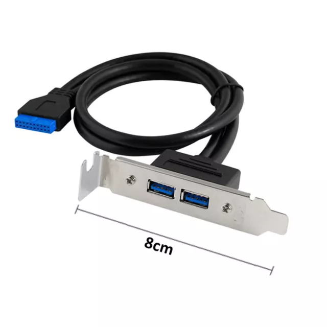 F30 USB 3.0 Slot Blende Slotblech 8cm Bracket 20pin auf 2x USB 3.0 A Buchse 50cm