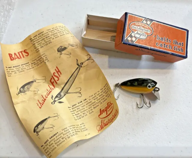 OLD VINTAGE SHAKESPEARE Grumpy Fishing Lure With Box 6602 Frog