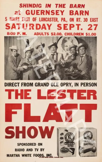 Lester Flatt - Shindig in the Barn - 1950s Vintage Music Poster