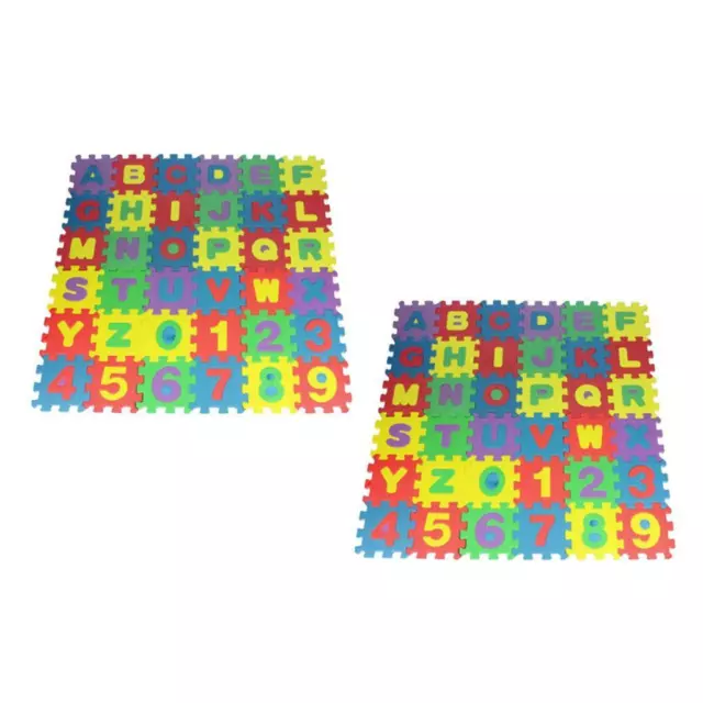 72 Packs Colorful Foam Mat Alphabet and Number Play Mat Interlocking Tiles