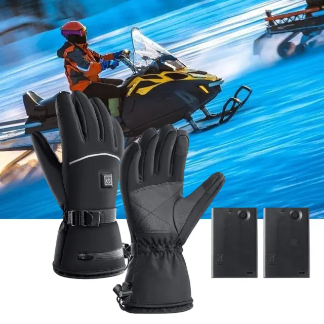 2x gants de moto chauffants gants chauds électriques pour ski randonnée