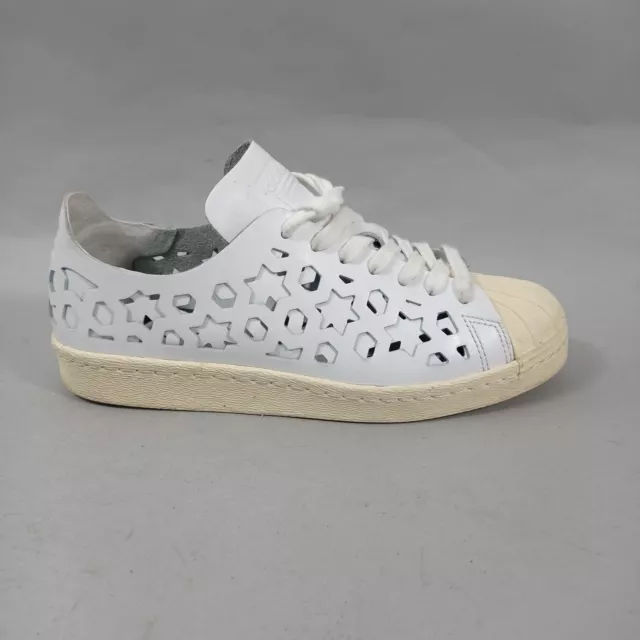 Scarpe da ginnastica Adidas Superstar da donna bianche 5 in pelle tagliate anni '80 retrò classiche