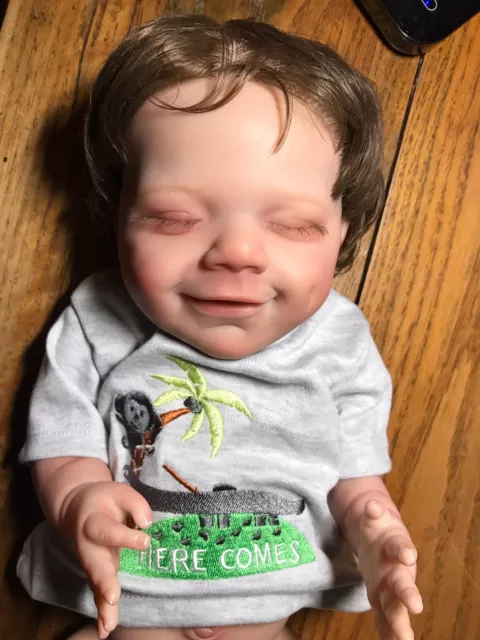 Reborn Smiling Baby Doll 21” Full Silicone Body Girl Newborn Lifelike UK Stock.