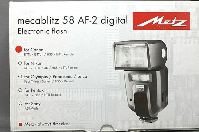 Mecablitz 58 AF-2 Digital Flash for Canon Good Used In Box #31022999 8