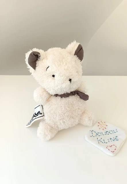 Mini peluche doudou ours bleu personnalisé au prénom