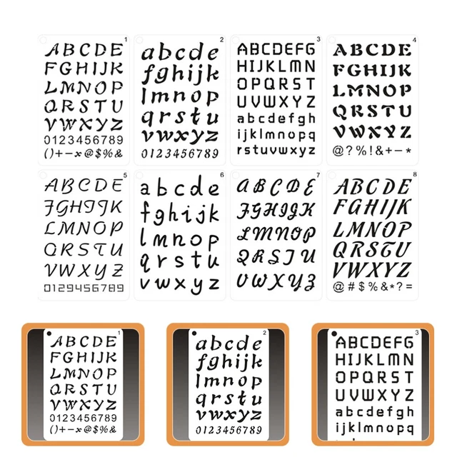 8 PCS PAINTING Stencils Alphanumeric Template Child Drawing Calligraphy ...
