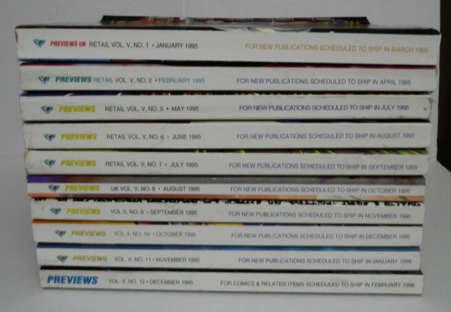 Previews 1995 Comic Catalog Volume 5 - Lot of 10 from Diamond Publishing