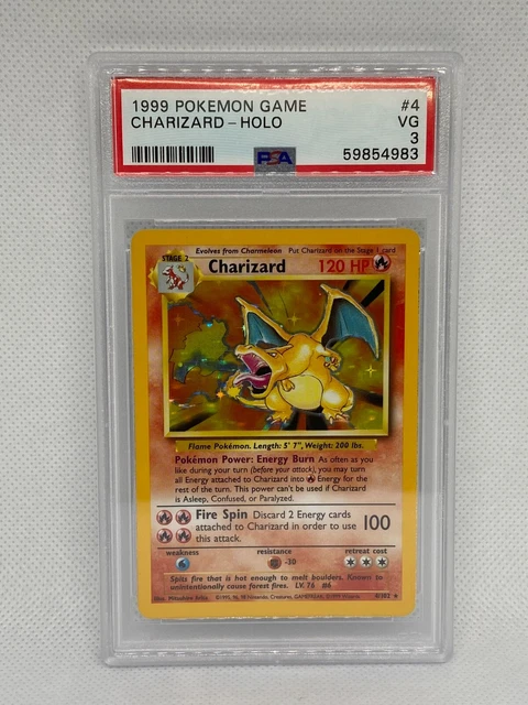 Charizard - Holo Rare Base Set 4/102 - PSA VG 3 - 1999 Pokemon